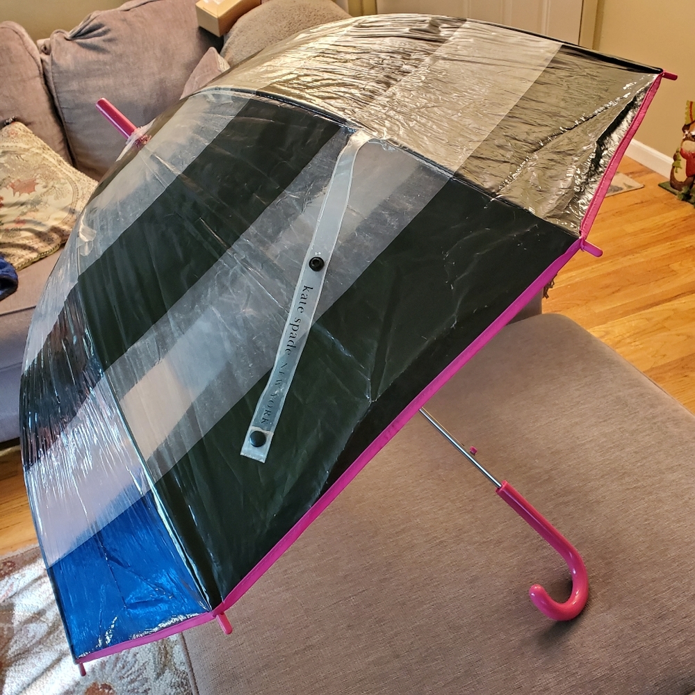 🔥Rare Kate Spade Clear and Black Spade Umbrella🔥